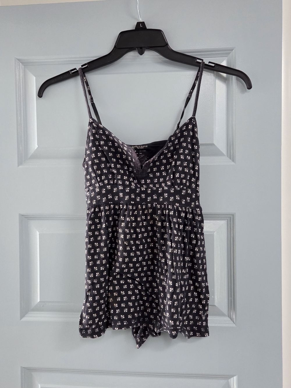 Vintage American Eagle Outfitters Navy Floral Spaghetti Strap Cami